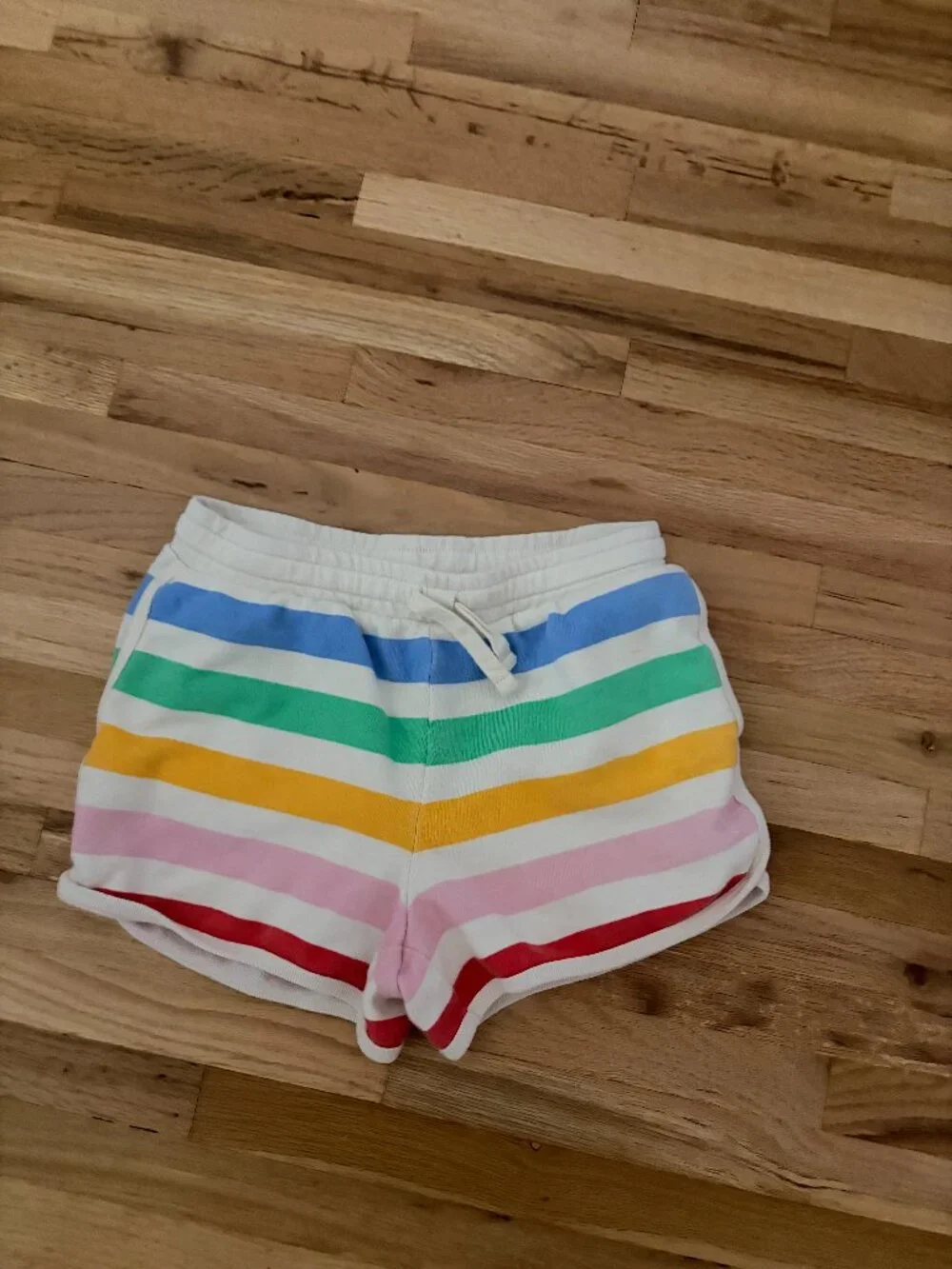 Primary Girls Shorts Rainbow Striped Size 8-9